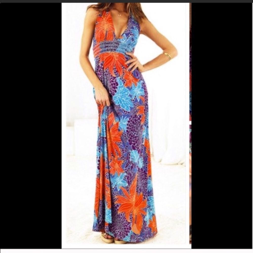 Moda International Tropical maxi dress